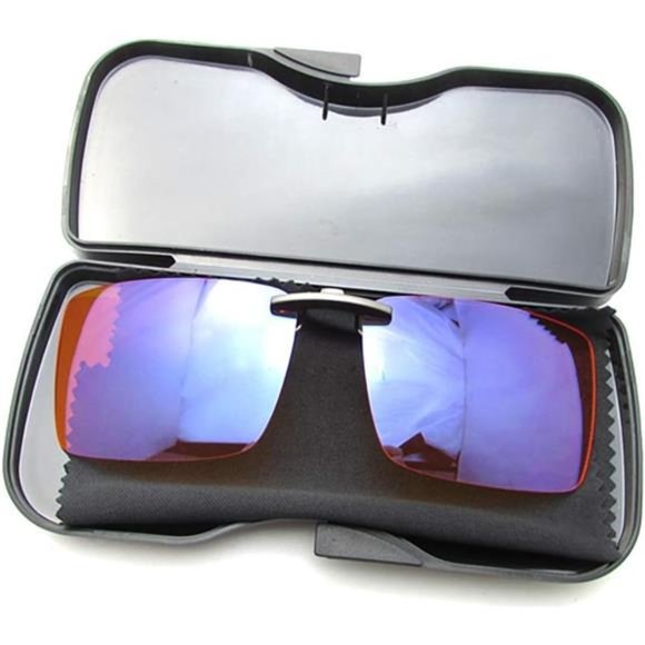 Clip On Blue Light Blocking Gaming Glasses for Sleep Fits Over Prescription - Picture 4 of 7